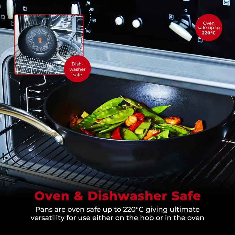 Tower T900306 SmartStart Ultra Forged 28cm Aluminium Wok with Aeroglide Ultra Non-Stick Coating, Induction compatible