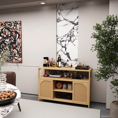 Buffet en bambou, armoire d'appoint pour le salon, la cuisine et la salle à manger