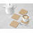 Cork Agate Ceramic Jute Leather Crystal Square Round 4 Piece Coaster Set-62742066