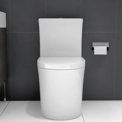 23 Inch Compact Bathroom Toilet - White, Dual Flush, Quiet Flush & Seat, Easy Installation, Large White Porcelain With 23" For Small Bathrooms, Silent Flushing,