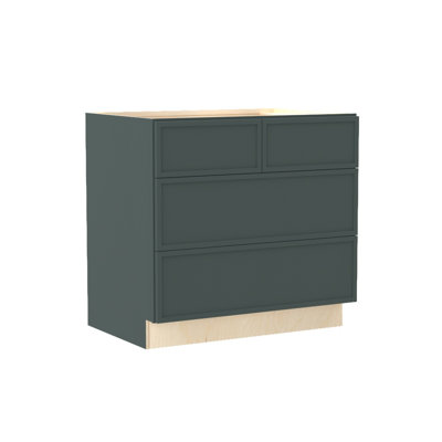 Gallery Express Alton Plywood Assembled 36 in W x 24 in D x 34.5 in H Drawer Base Kitchen Cabinet in Meadow