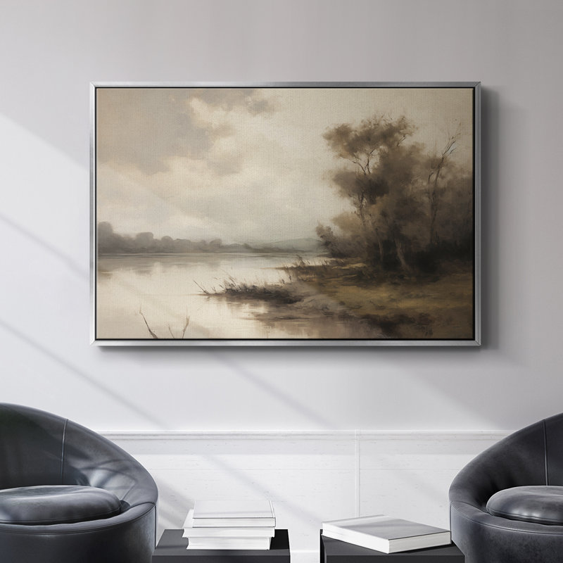 Paysage rétro - VI - Toile tendue avec châssis, H 25 po x l 37 po, Toile tendue