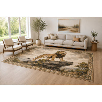 Grand tapis décoratif taupe et brun roche de 6 pi 7 po x 9 pi 10 po «Ultra Light Poids» pour le salon, tapis doux à poils courts avec envers en silicone antidérapant, décor pour la chambre à coucher et le bureau personnel