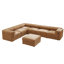 Canapé modulaire moderne 6 pièces avec rangement, tissu chenille chameau doux, design cylindrique contemporain pour le salon-1335183823