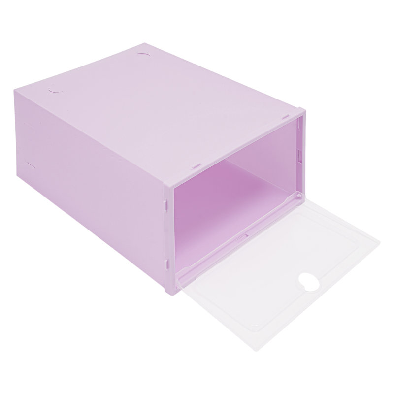 24 Pair Stackable Shoe Storage Box (Set of 24), Purple