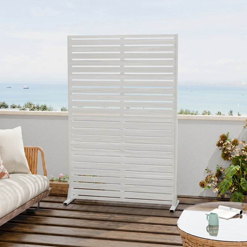 Panneau de clôture de jardin autoportant en PEHD antirouille de 6 pi H, White