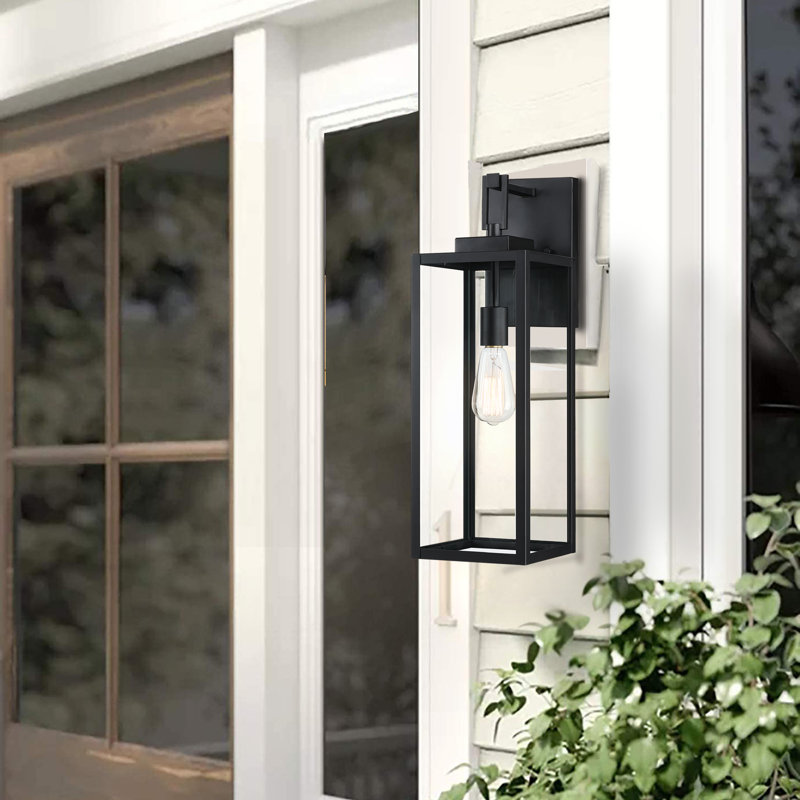 Lanterne murale d'extérieur noire H 21,8 po