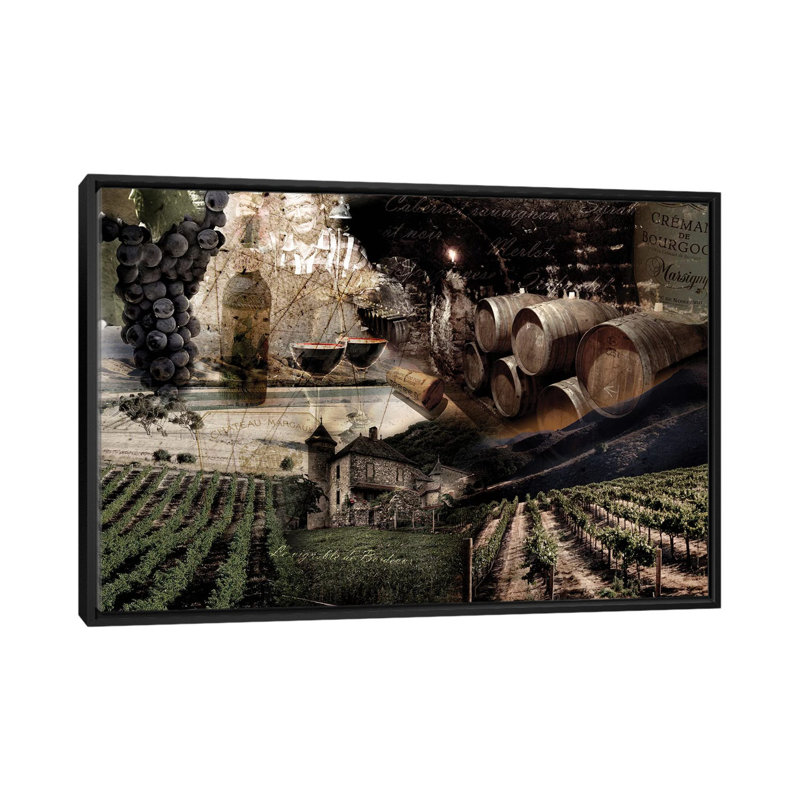 «Wine» par GraphINC Studio, impression sur toile, H 18 po x l 26 po x P 1,5 po, Pas de tapis, Toile avec cadre noir