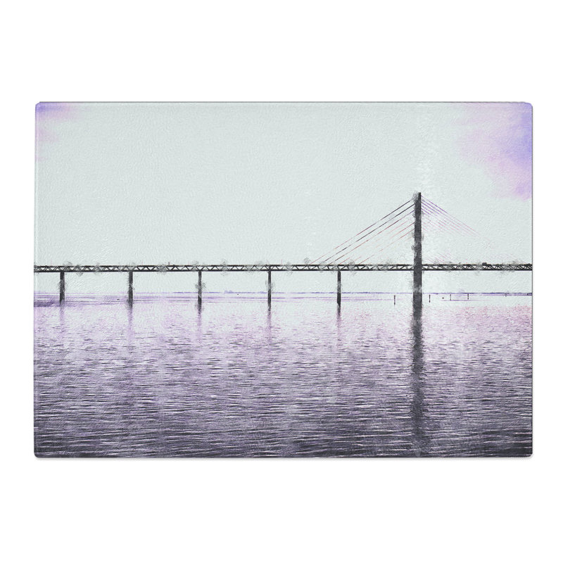 Tempered Glass Oresund Bridge Chopping Board, 28.5 cm x 39 cm