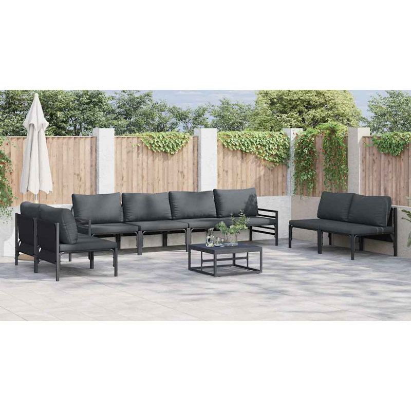 Vidaxl Garden Sofa Set 8 Pcs Anthracite Steel