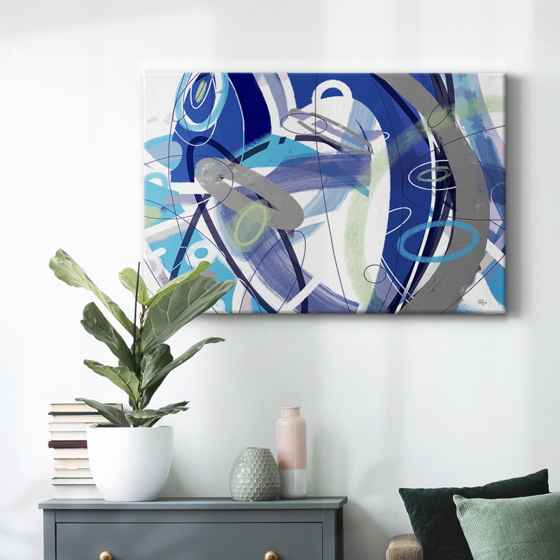 Toile tendue avec galerie Blue Flow, H 24 po x l 36 po