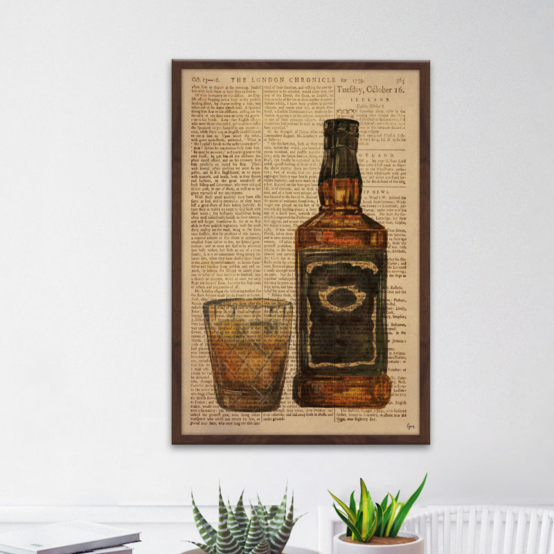 « black label bourbon », impression encadrée, H 24 po x l 16 po x P 1,5 po