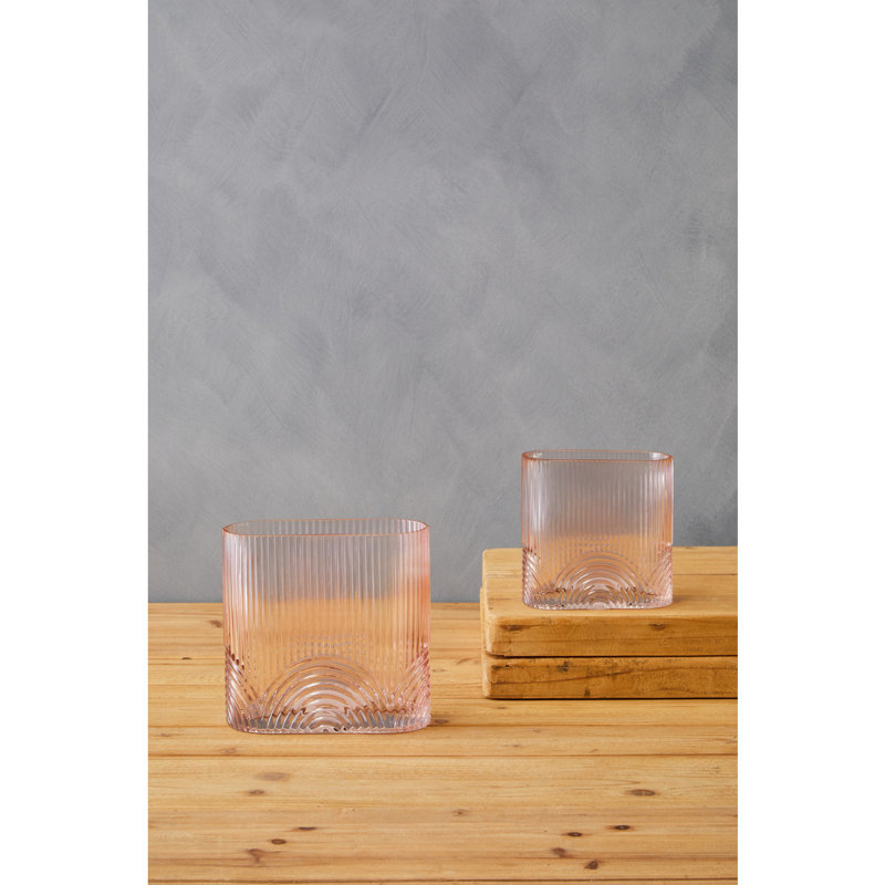 Chronister Handmade Glass Table Vase, 14cm H x 14cm W x 7cm D