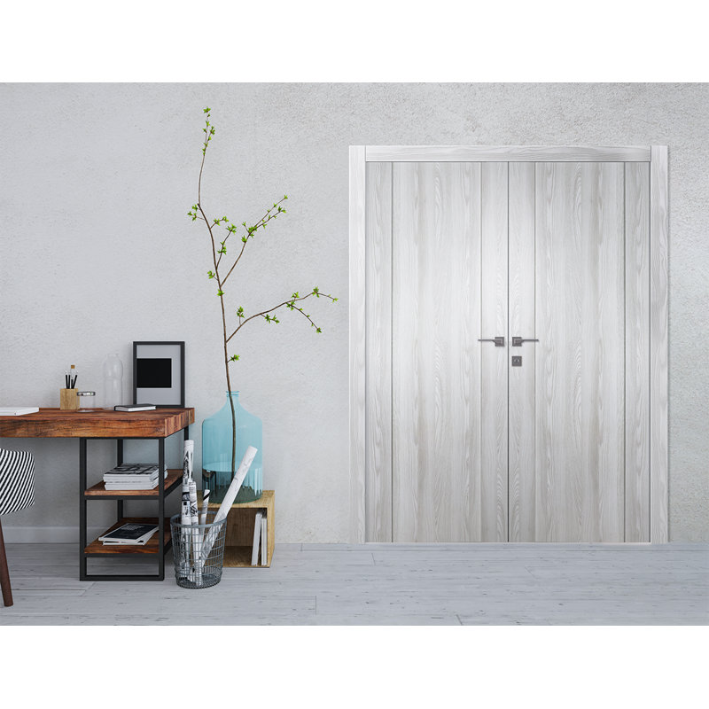 Porte française Avon 01, 72 po x 80 po, Chêne, Réversible