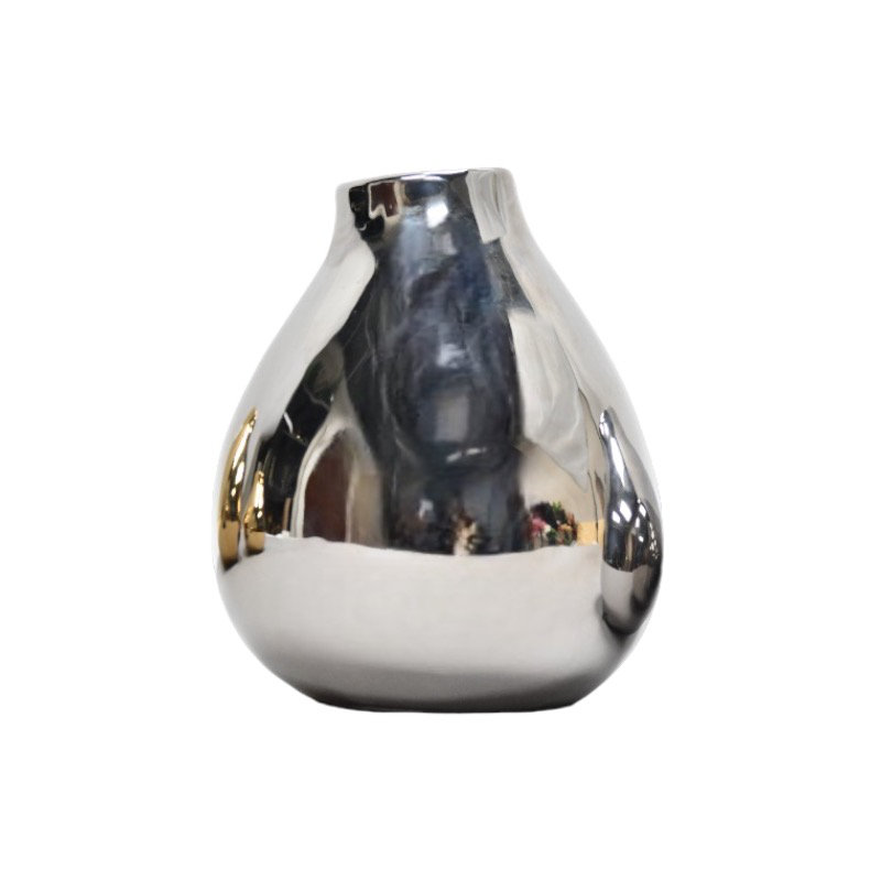 Gollahon Handmade Ceramic Table Vase, Silver