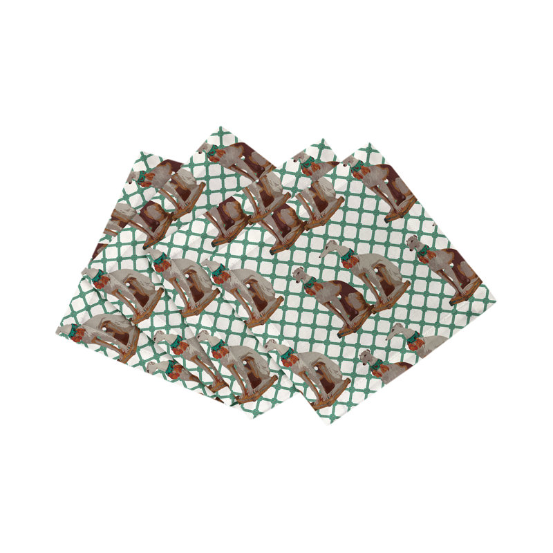 Regal Grey Hound Cotton Sateen Cocktail Napkins, Marion,  6" W x 6" L
