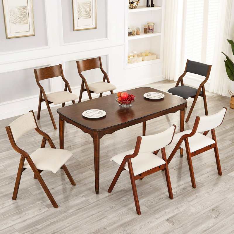 2 chaises de table à manger pliantes en noyer, peu encombrantes, sièges confortables, chaises pratiques (2), noyer, fabrication légère, rembourrage, utilisation polyvalente
