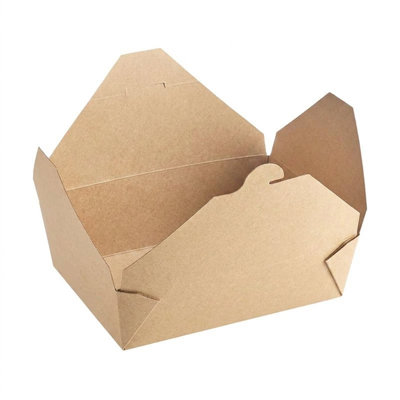 61 oz. Kraft Folded Paper #3 Container - 200 Containers