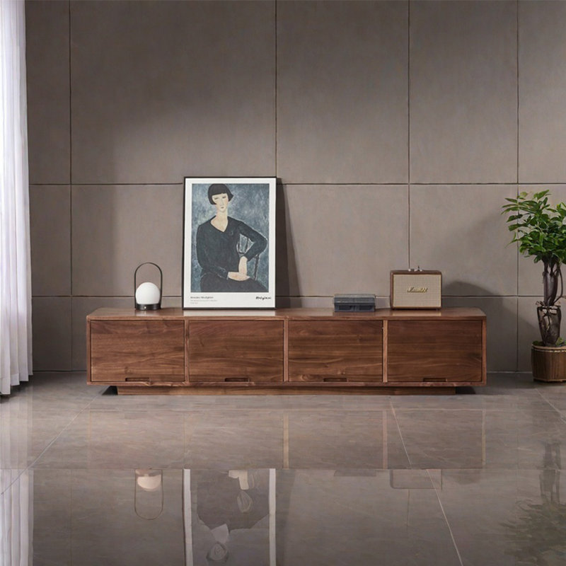 Solid wood large capacity TV cabinet, 82.68"