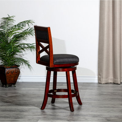 Tabouret de bar de 30 po de hauteur avec finition texturée cerise, hauteur du siège gris anthracite, cerise, tissu - sièges polyvalents et chics