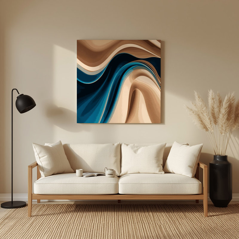 Gradient Abstract 93, art mural en métal bleu, H 16 po x l 16 po