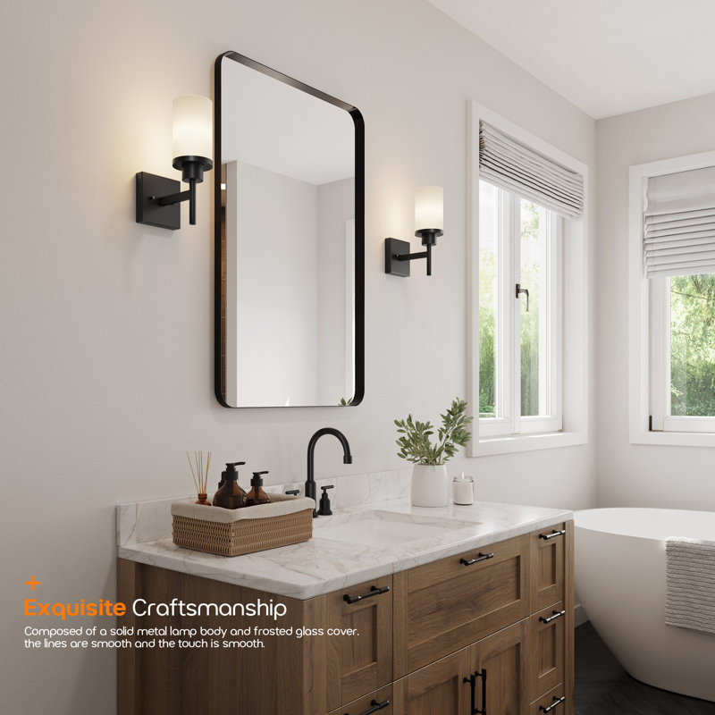 Éclairage pour salle de bain 1 lumière, Noir mat