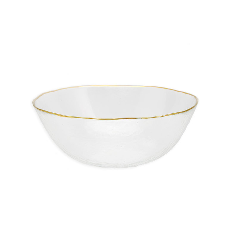Bol décoratif en verre Amerah transparent, H 3 po x l 11 po x P 11 po