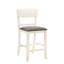 Chaise de salle à manger à hauteur de comptoir 2 pièces, dossier rembourré gris craie, siège à dossier incurvé, conception moderne pour chaises de salle 2 pièces, revêtement, coussin de siège, zone des pieds