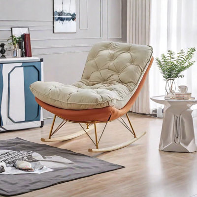 Chaise berçante nordique en tissu simple moderne
