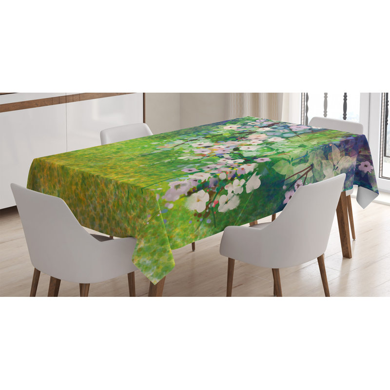Flower Tablecloth, 90" L x 60" W
