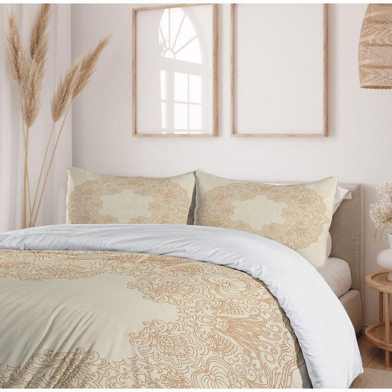 Traditional Polyester Damask Duvet Cover, Twin Duvet Cover + 1 Sham