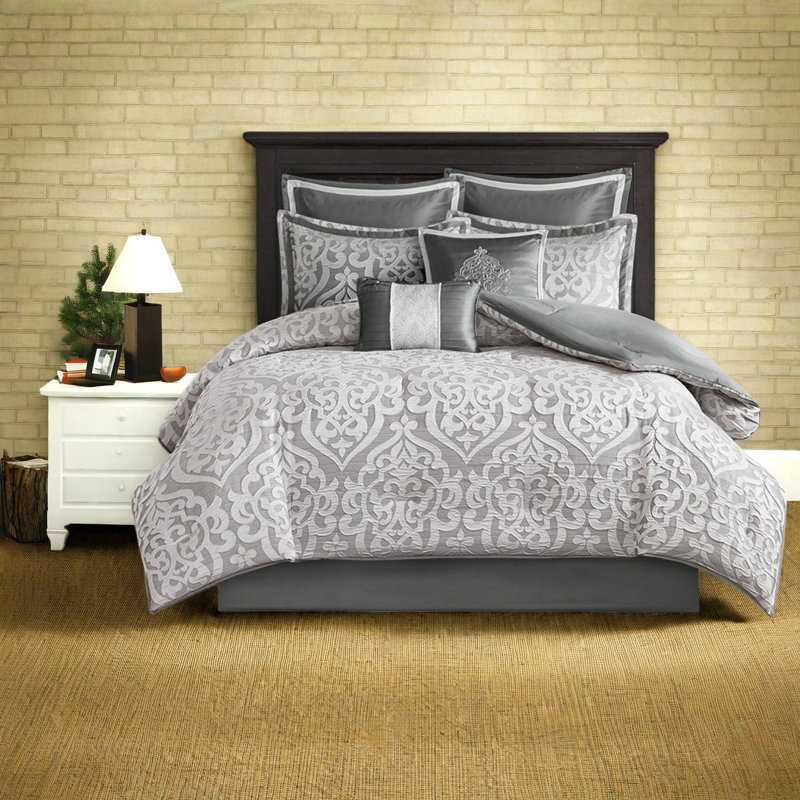 Piece Polyester King Bedding Sets, Modern Jacquard Luxury For Home