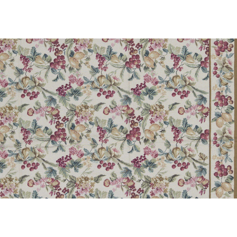 Tapis doré et rouge noué à la main de haute qualité