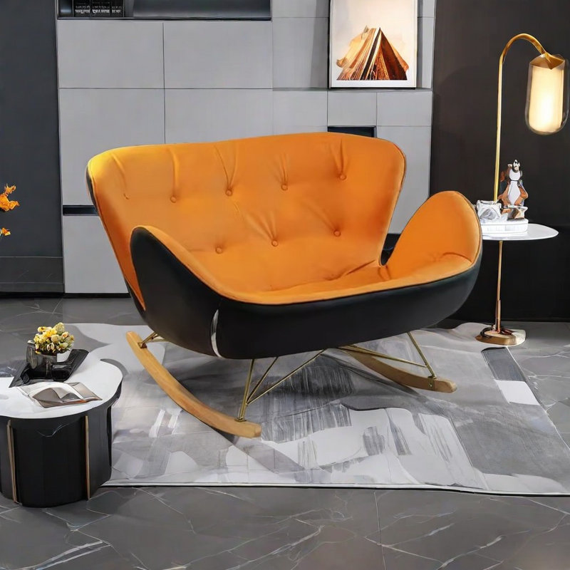Chaise berçante double Nordic, Orange, Noir