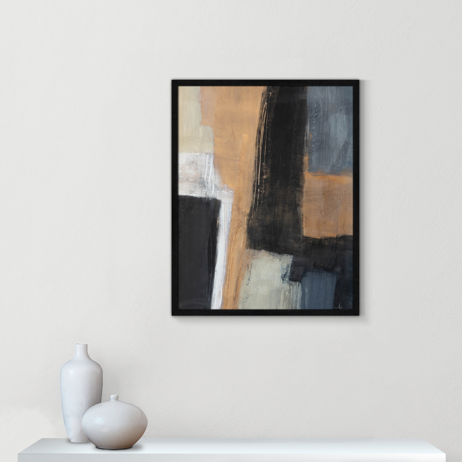 Metallic Slate I Print, 29.5" H x 23.5" W x 1.25" D, Black Slim Unmatted Picture Framed