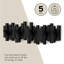 Portemanteau mural, 5 crochets rétractables, noir