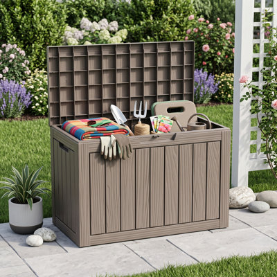 30.75 in. D x 17 in. W Water Resistant  Resin Deck Box With Storage Seat