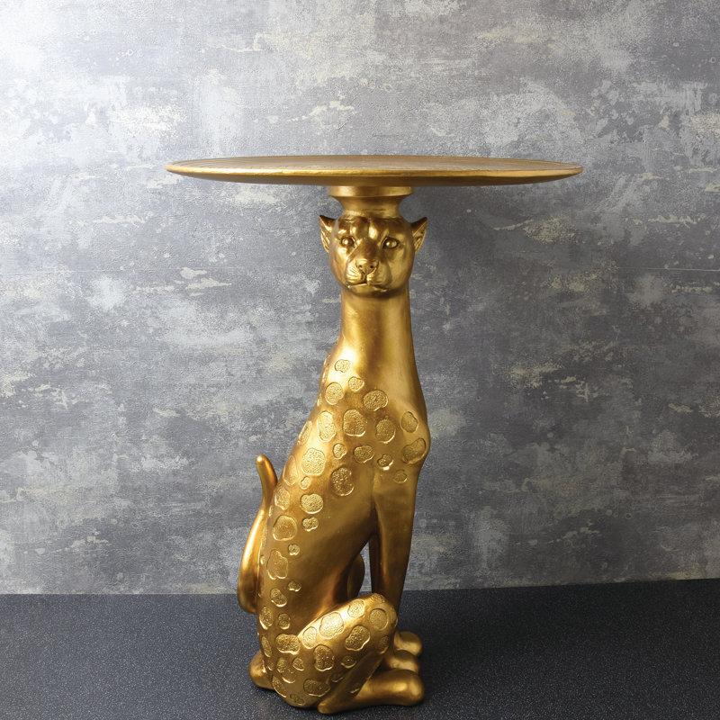 Fredette Figurine End Table, Gold