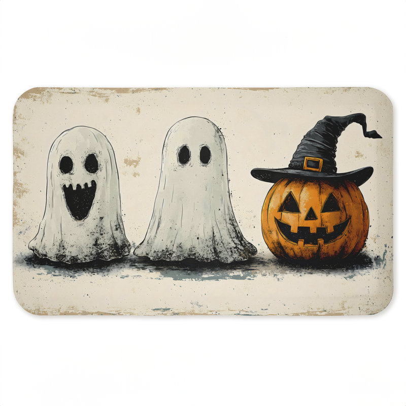Tapis de sol anti-fatigue d'Halloween, Trio d'icônes d'Halloween