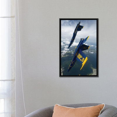 The Blue Angels Perform A Looping Maneuver Over Pensacola Beach, Florida by Stocktrek Images - Wrapped Canvas Gallery-Wrapped Canvas Giclée