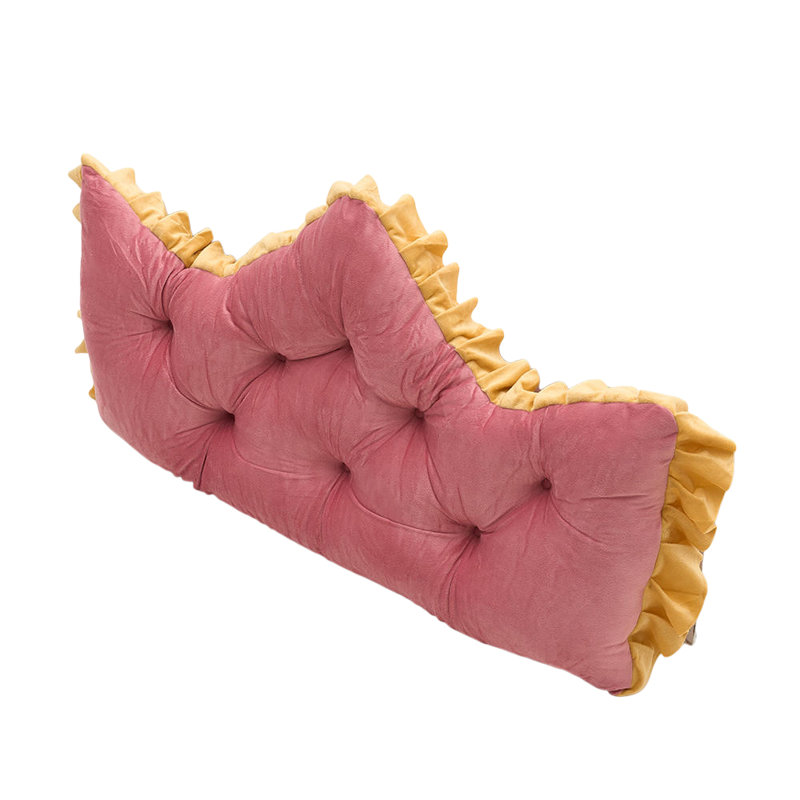 Pearl Grey Crown Upholstered Bed Headboard Cushion – The Perfect Touch for a Princess-Style Bedroom, 90cm W x 50cm D, Pink