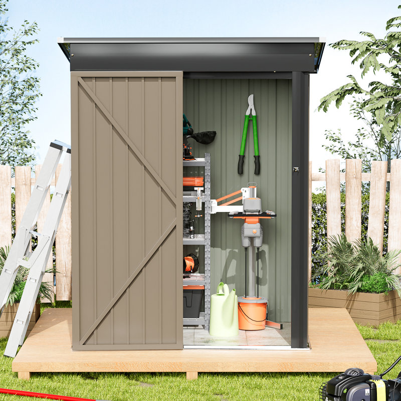 Outdoor 5 ft. W x 3 ft. D Material Storage Shed, Brown