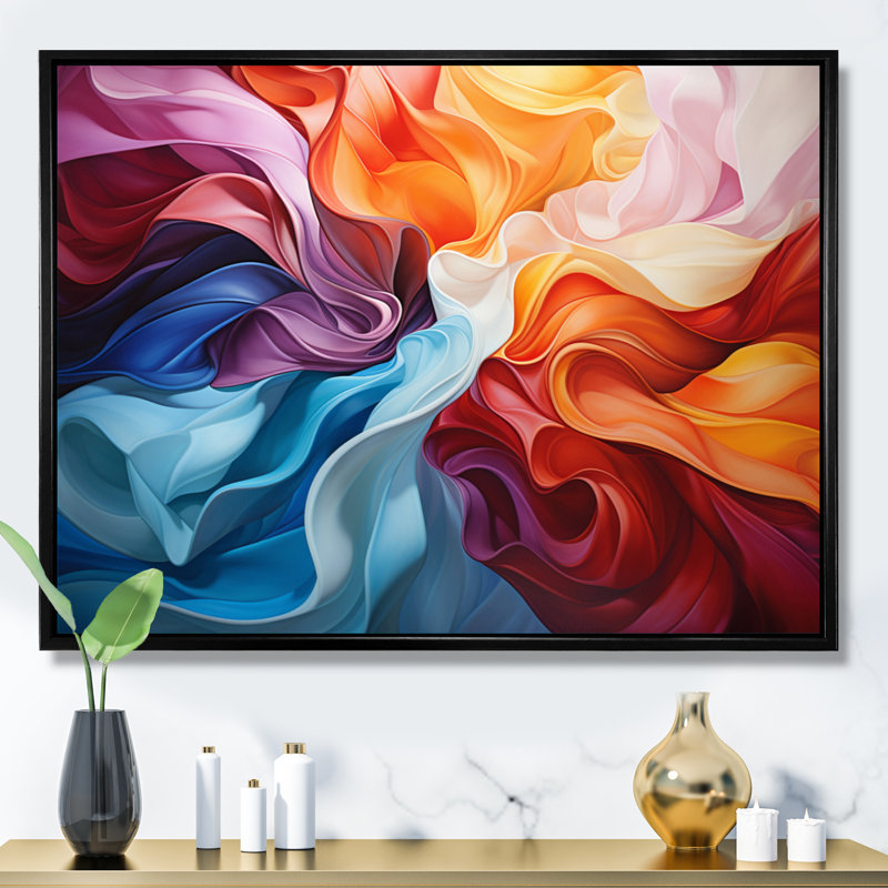 Opt Art Dynamic Chromatics - Op Art, art encadré, H 24 po x l 32 po x P 1 po, Cadre flottant noir