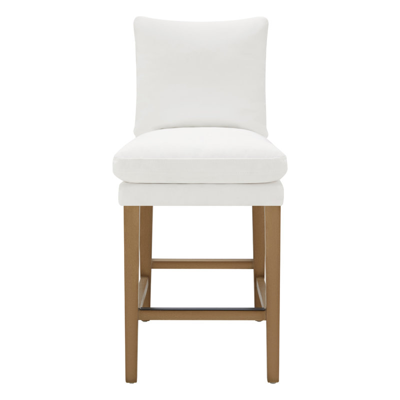 Tabouret de comptoir rembourré Brinley, Tweed perlé Prestige