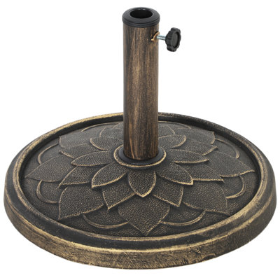 Outsunny 12kg Resin Garden Parasol Base for 32, 38, 48 mm Poles Bronze Tone