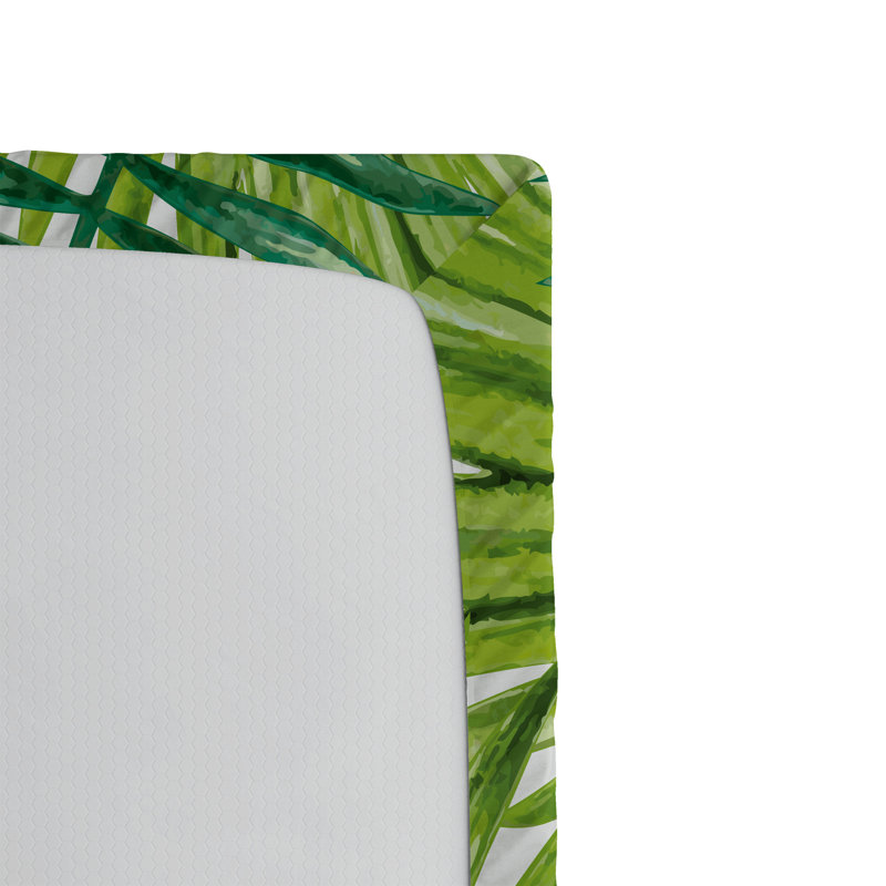 Drap-housse orange Ambesonne, Vert fougère / vert lime floral, Drap-housse pour lit simple TG