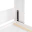 Lit escamotable double pleine grandeur avec canapé, tablettes USB et lumière, blanc