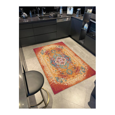 Tapis traditionnel lavable tissé avec motif Siesta