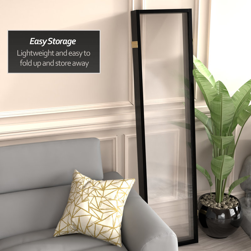 6 Ft. Tall Clear Screen Black 4 Panel, Black, 6 ft, 5