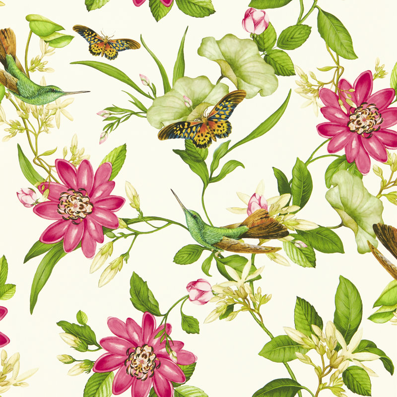 Pink Lotus Wedgewood Wallpaper 10.05m x 52cm, Ivory